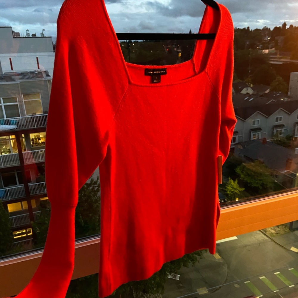 Something Navy bell sleeve sweater!